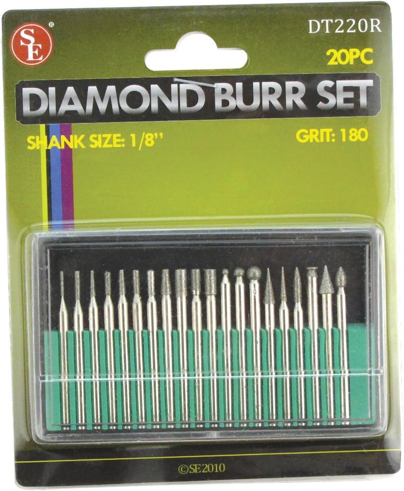 SE Diamond Burr Set (20 PC.) - DT220R for Precision Cutting and Engraving - Image 3